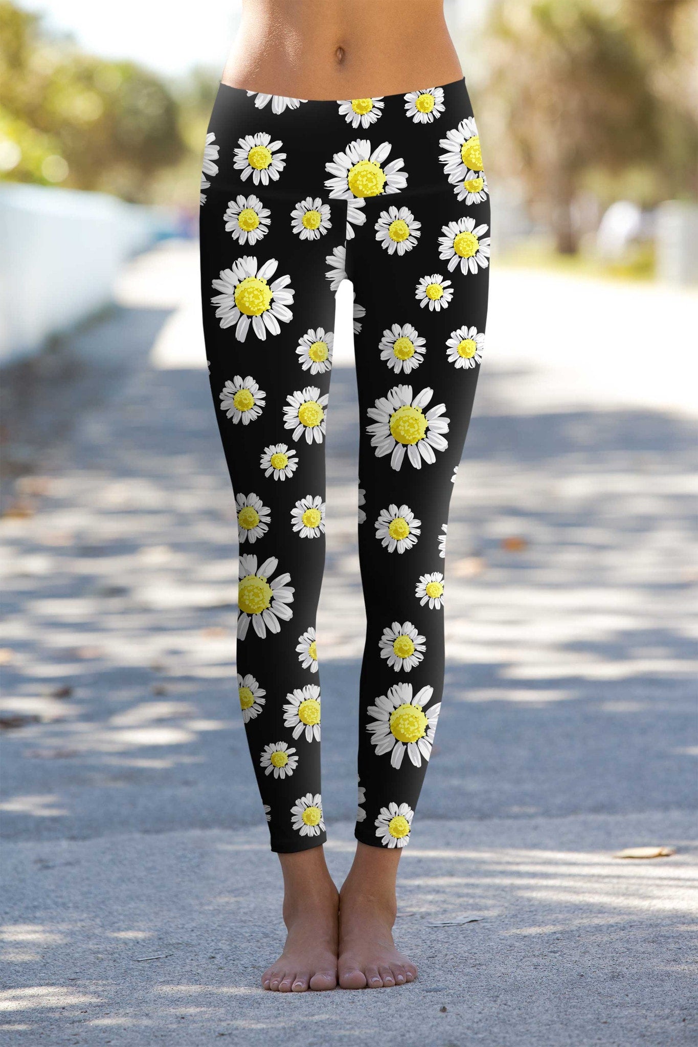 Oopsy Daisy Lucy Black Floral Performance Leggings - Women