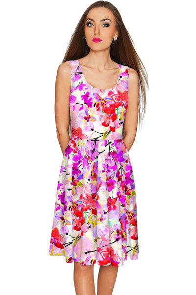 Orchid Caprice Mia Fit & Flare Pink Floral Dress - Women | Pineapple ...