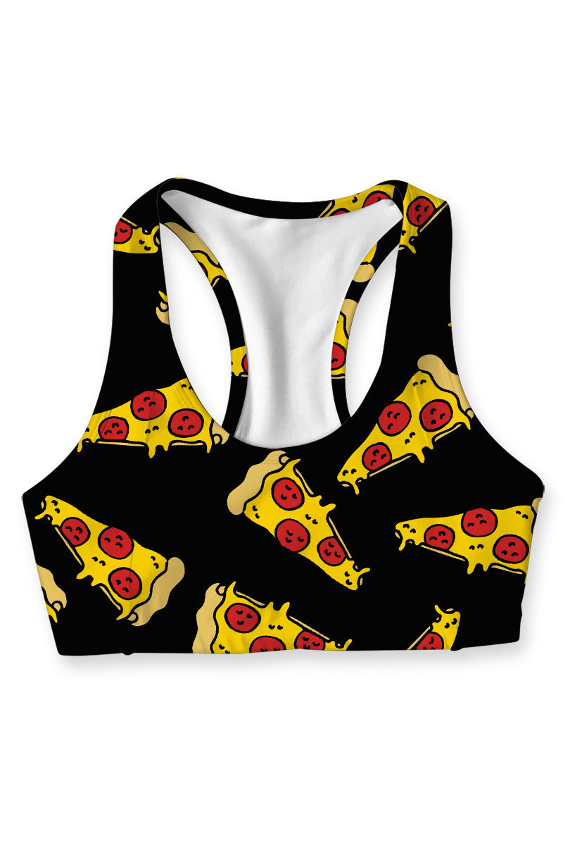 Pepperoni Stella Black Seamless Racerback Sport Yoga Bra - Women