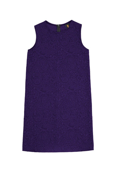 Purple Floral Sleeveless Trendy Party Shift Dress - Girls | Pineapple ...
