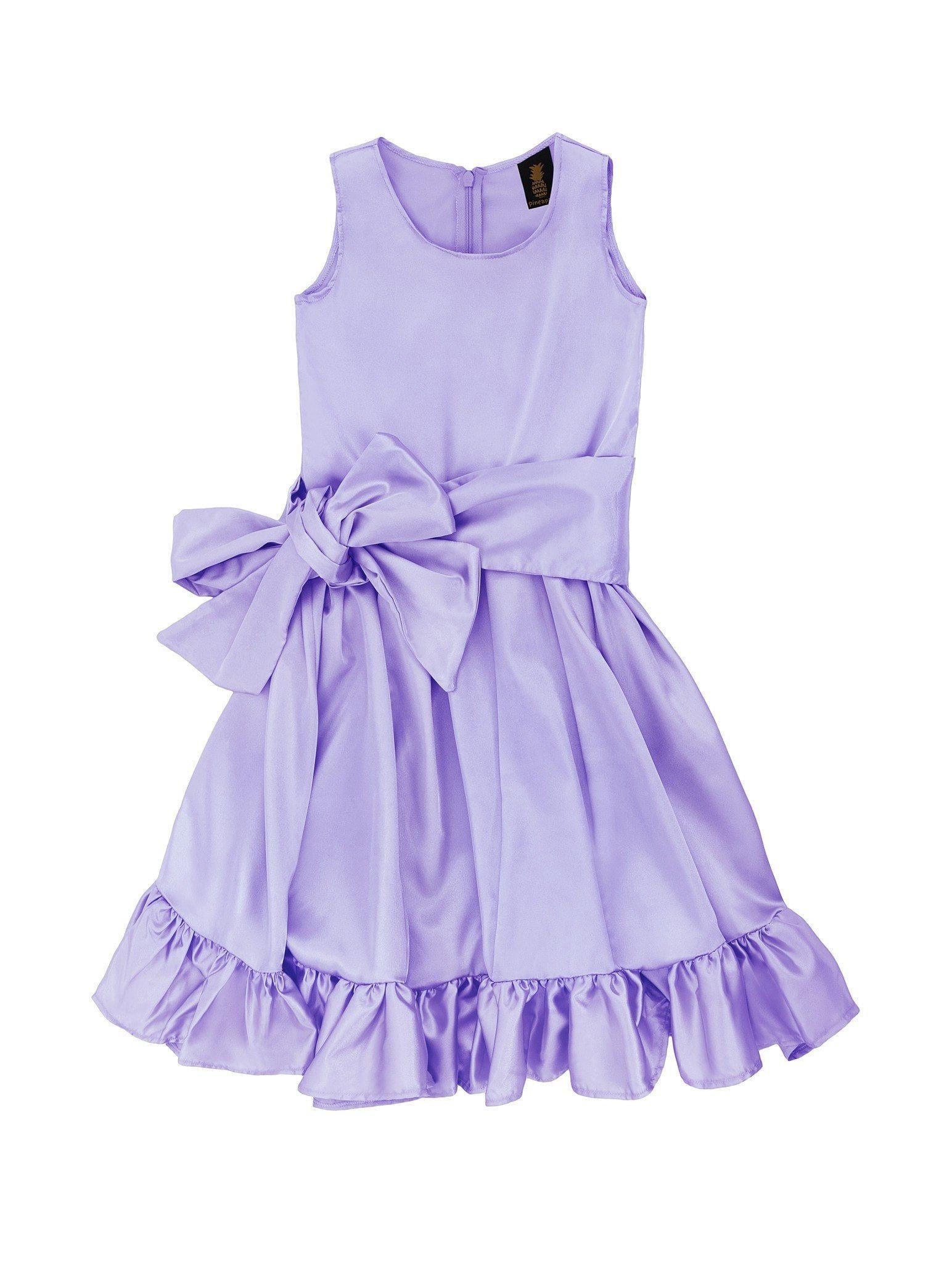 Lavender Fit & Flare Summer Party Midi Princess Dress Flower Girl