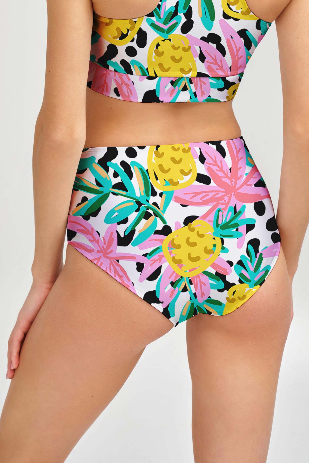 Pineapple Feast Cara High-Waist Hipster Bikini Bottom - Women