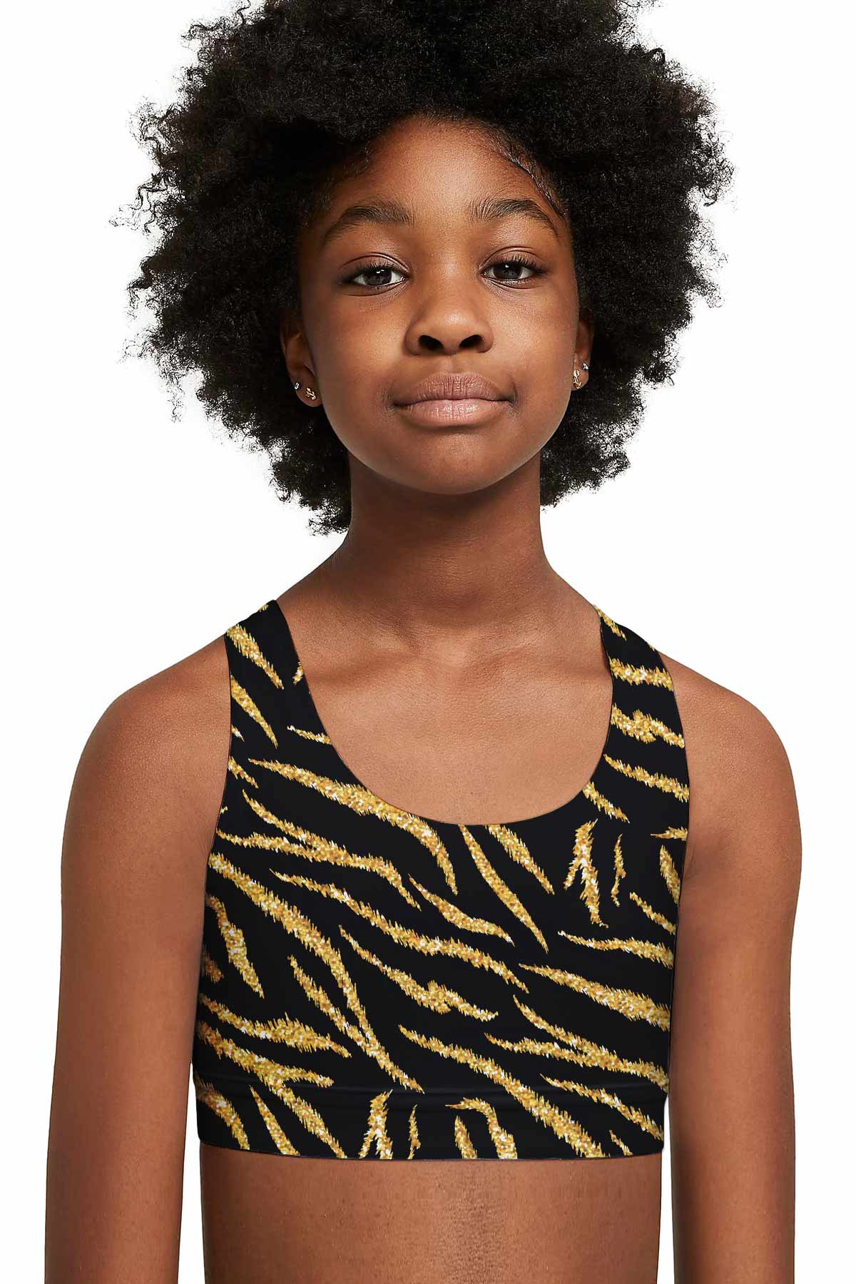 Roarsome Stella Print Seamless Racerback Sports Bra Crop Top - Kids