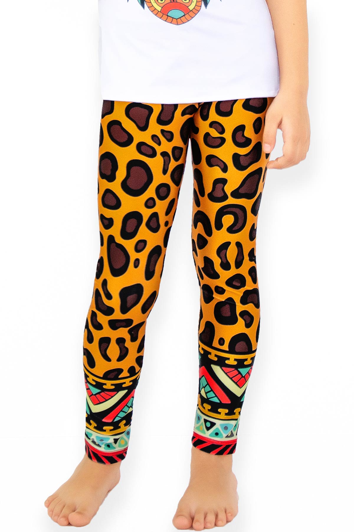 CLEARANCE! 65% off with code: VIP65 - Safari Lucy Brown Cute Leopard Print Leggings - Girls