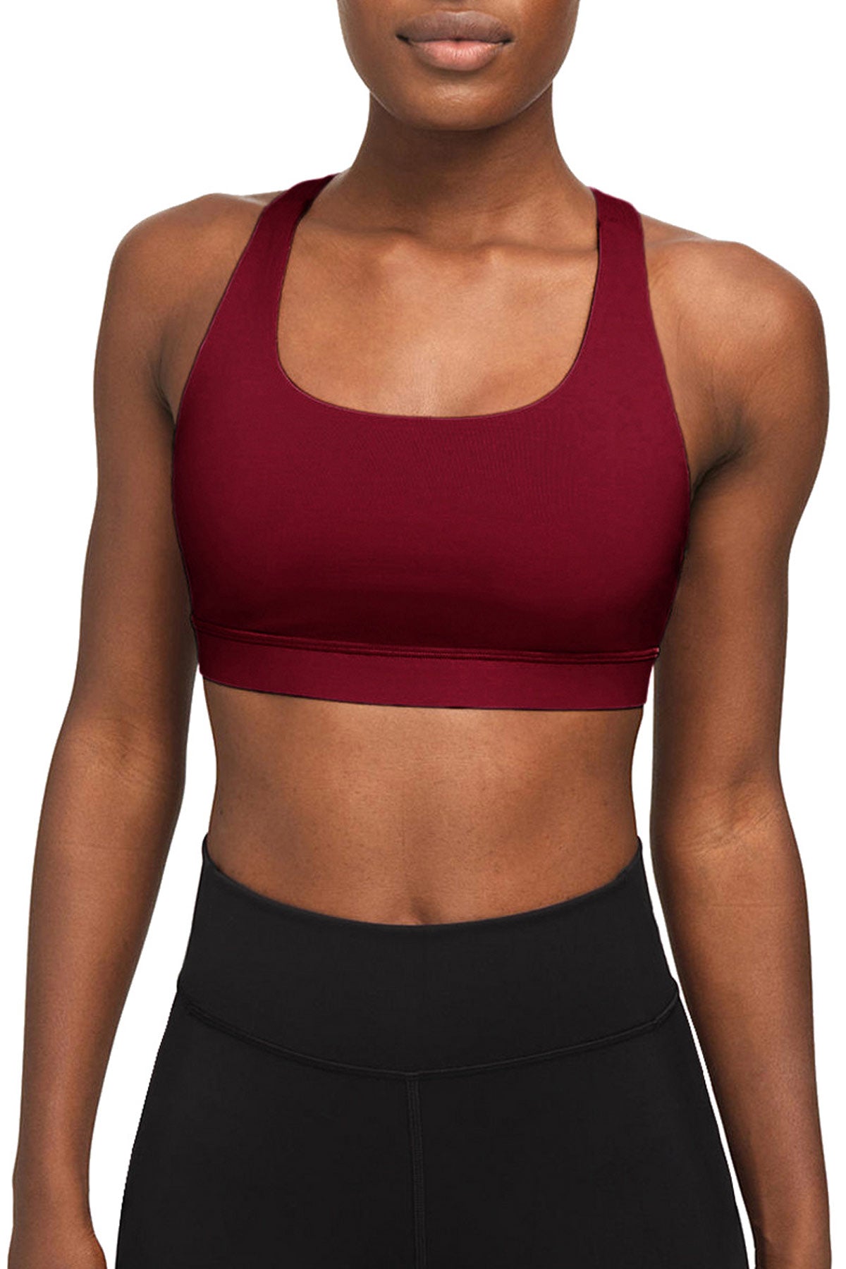 Scarlet UV 50+ Stella Ruby Red Maroon Seamless Sport Yoga Bra - Women