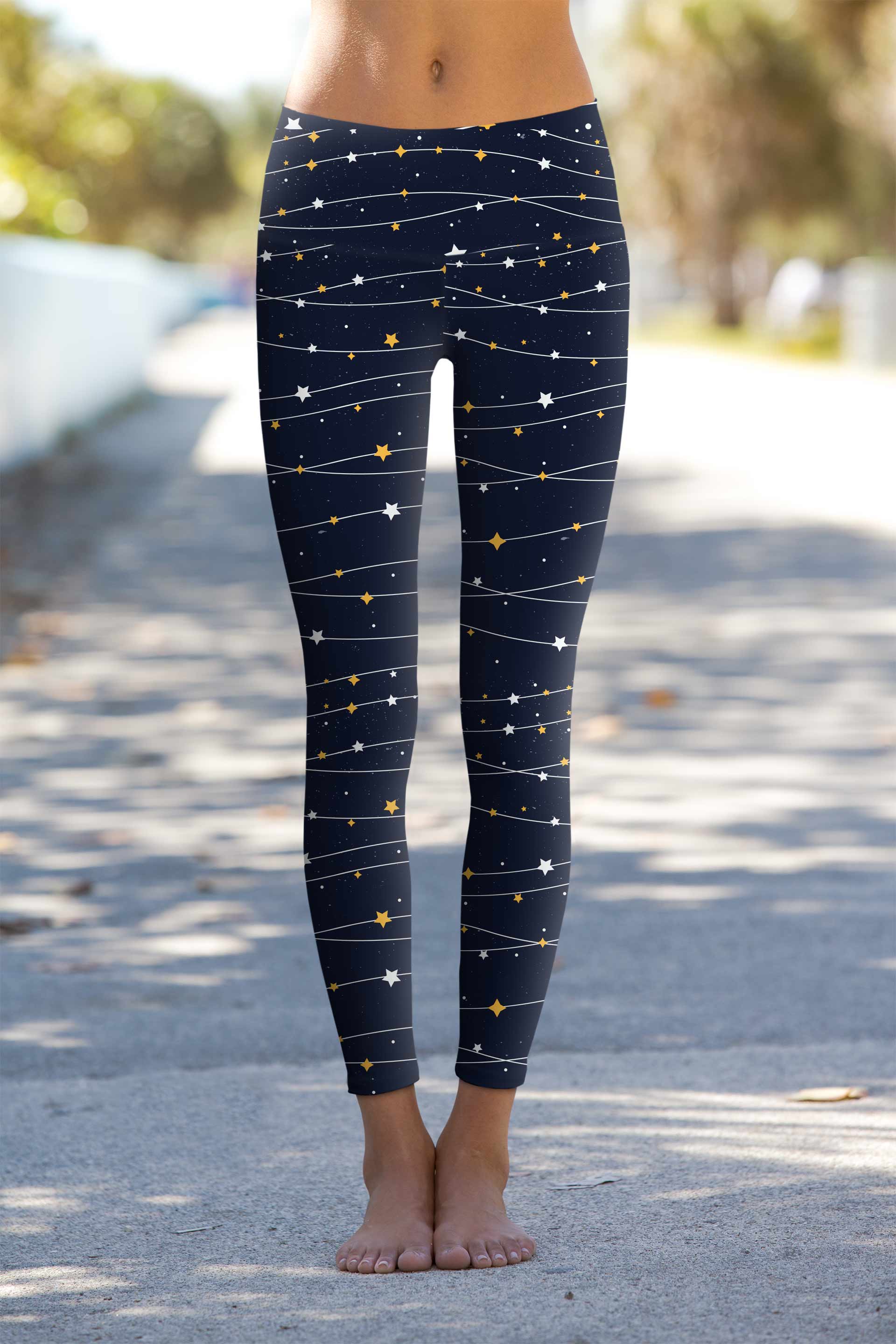 CLEARANCE! 65% off with code: VIP65 - To the Moon & Back Lucy Navy Blue Leggings Yoga Pants - Women