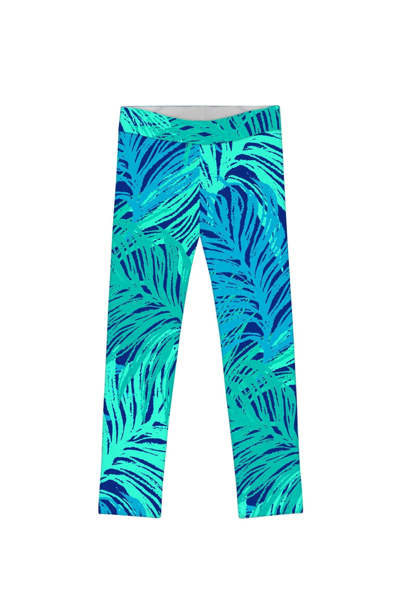 CLEARANCE! 65% off with code: VIP65 - Tropical Dream Lucy Cute Blue Green Printed Leggings - Kids