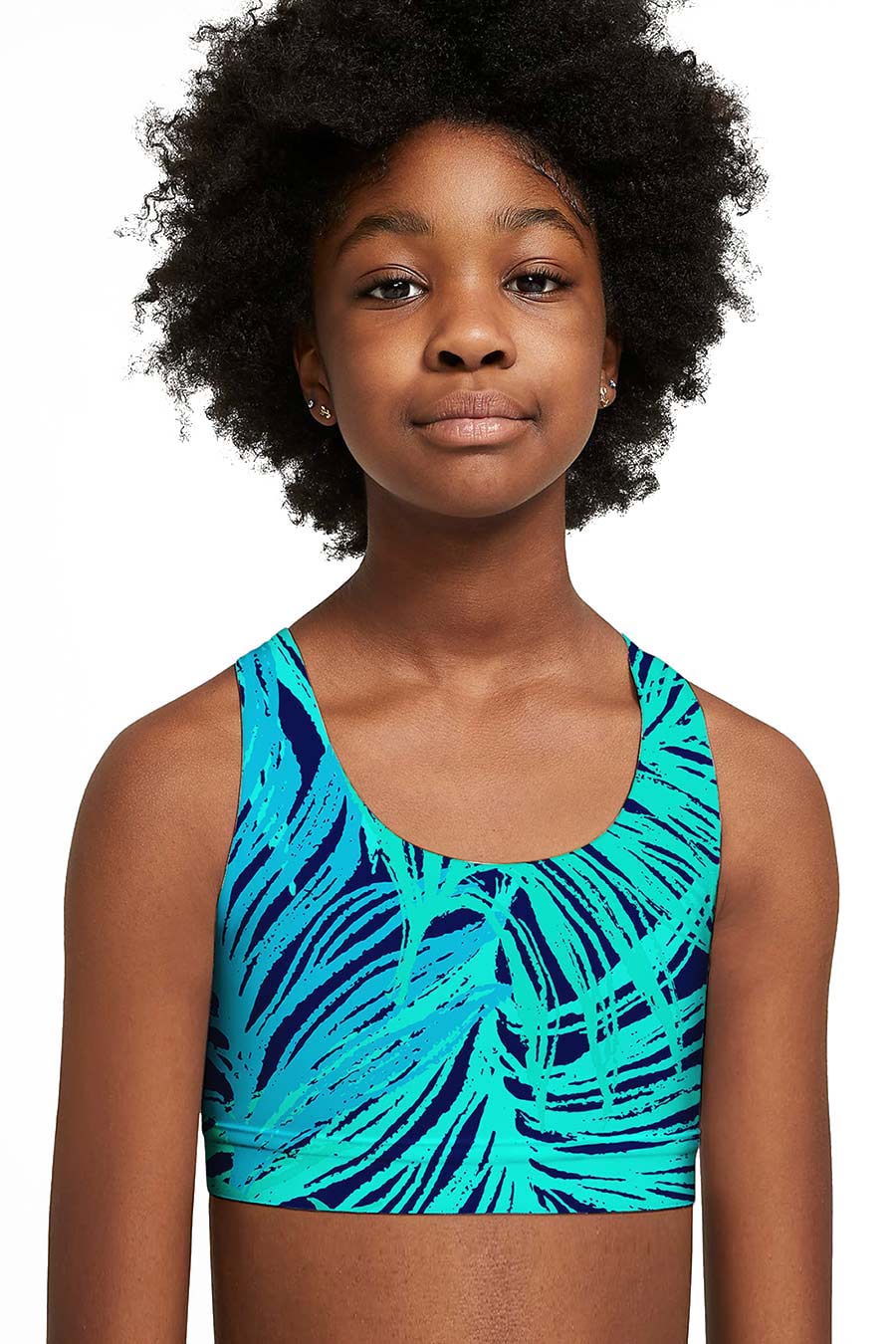 CLEARANCE! 65% off with code: VIP65 - Tropical Dream Stella Seamless Racerback Sports Bra Crop Top - Kids