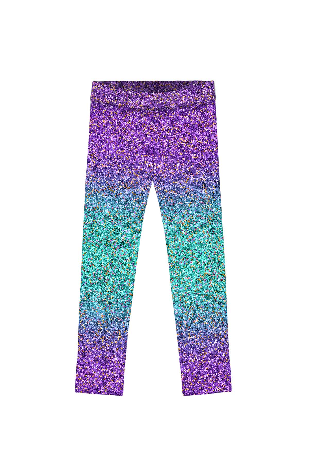 CLEARANCE! 65% off with code: VIP65 - Ultraviolet Lucy Stunning Purple Glitter Print Leggings - Girls