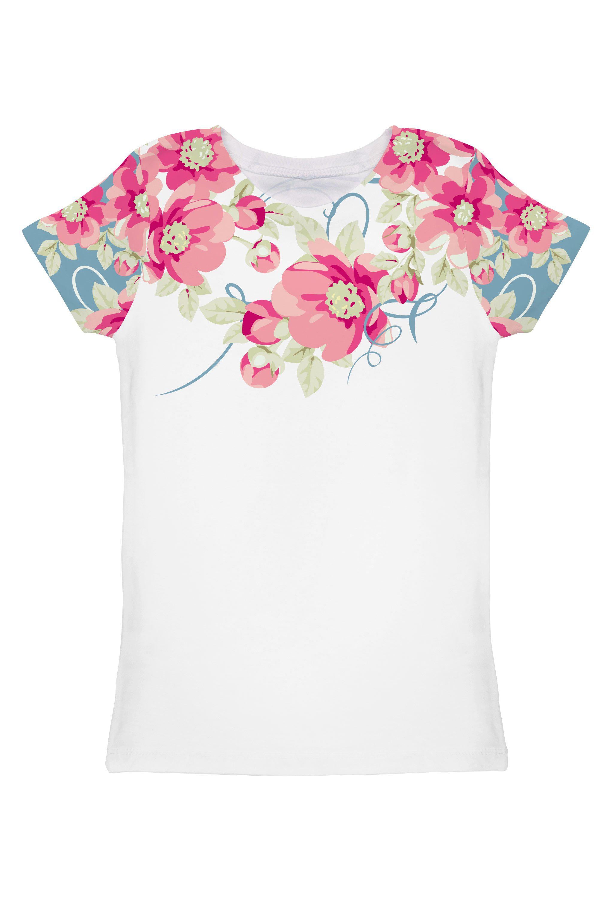 Serenity Zoe Stunning White Floral Print T-Shirt - Women