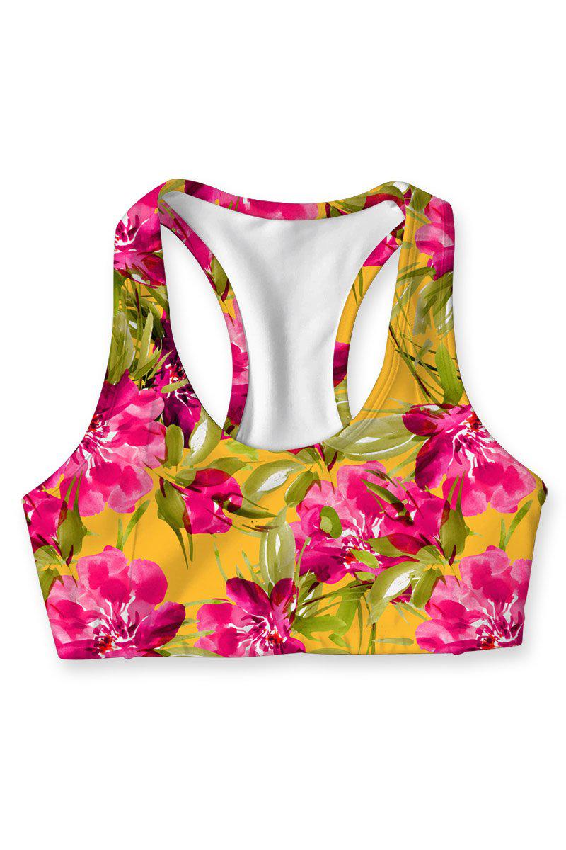 CLEARANCE! 65% off with code: VIP65 - Indian Summer Stella Floral Seamless Sports Yoga Bra - Women