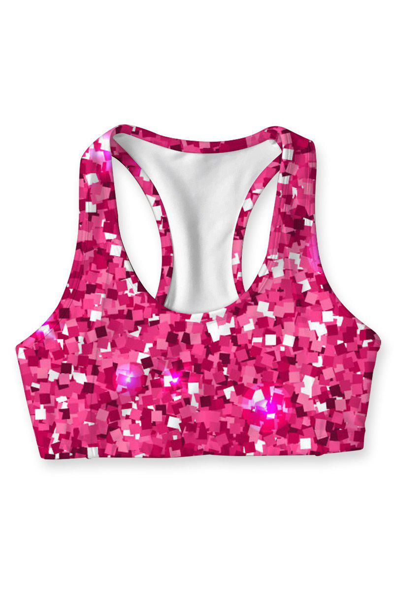 Glam Doll Stella Pink Seamless Racerback Sport Yoga Bra - Women