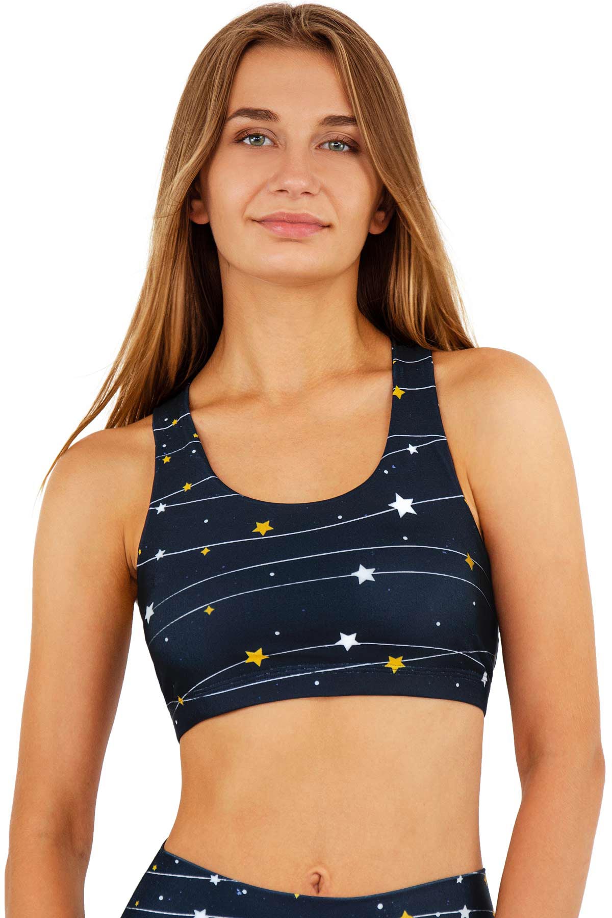 CLEARANCE! 65% off with code: VIP65 - To the Moon & Back Stella Seamless Racerback Sport Yoga Bra - Women