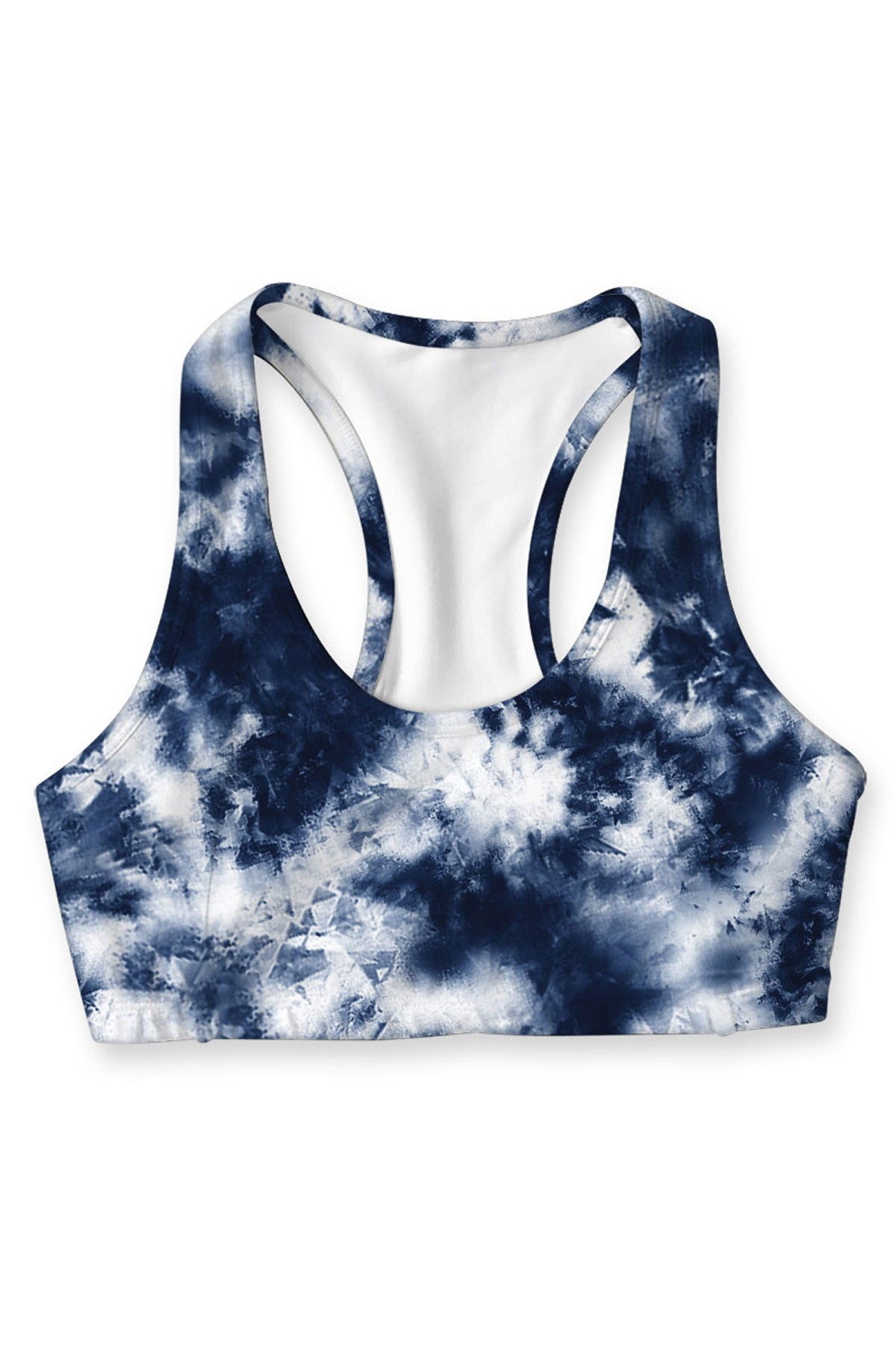 Waterfall Stella Blue Tie Dye Seamless Racerback Sports Bra - Women