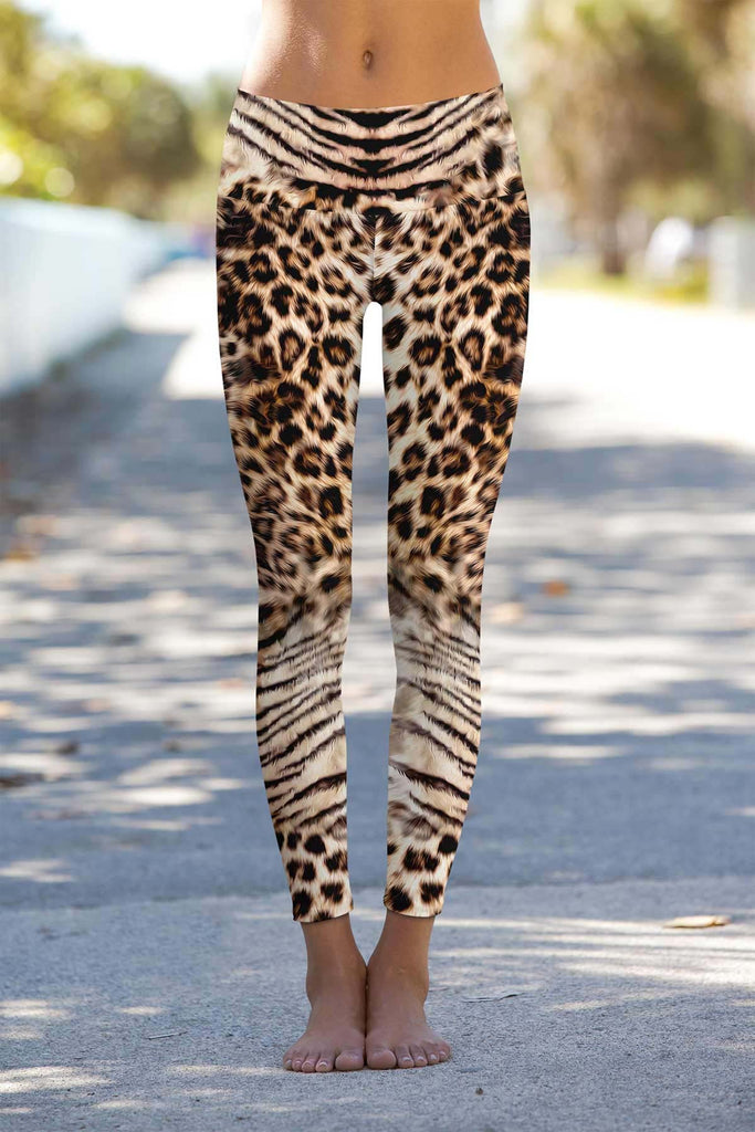 Wild Instinct Lucy Brown Leopard Print Leggings Yoga Pants - Women |  Pineapple Clothing