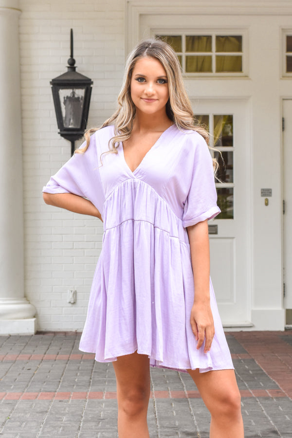 lavender babydoll dress