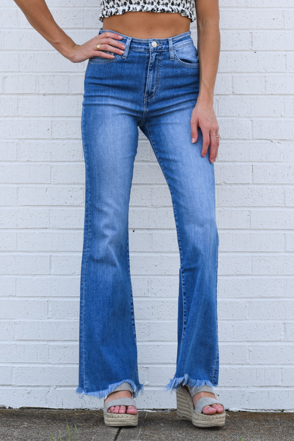 flying monkey cropped flare jeans