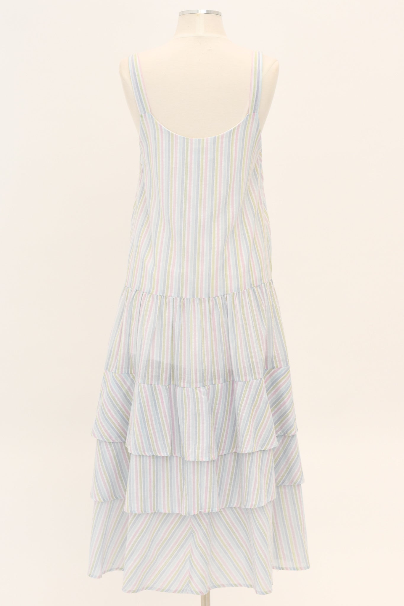 Striped To Perfection Midi Dress - Pastel Multi