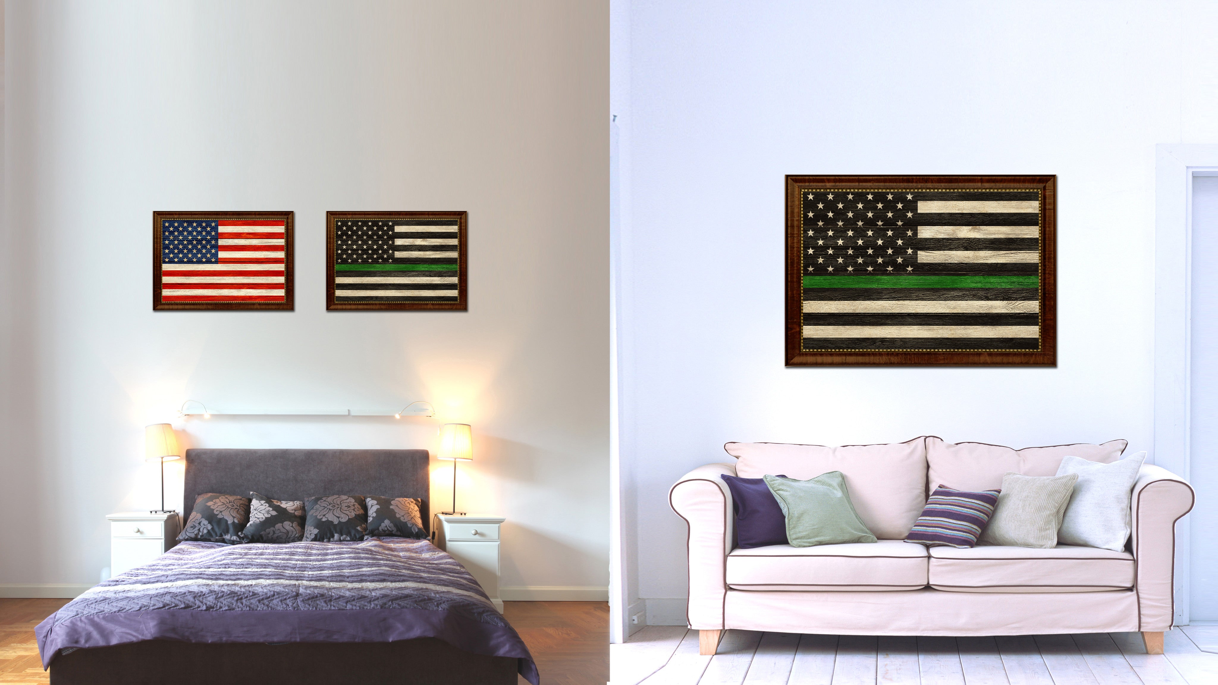 Thin Green Line Support Border Patrol American USA Vintage Flag