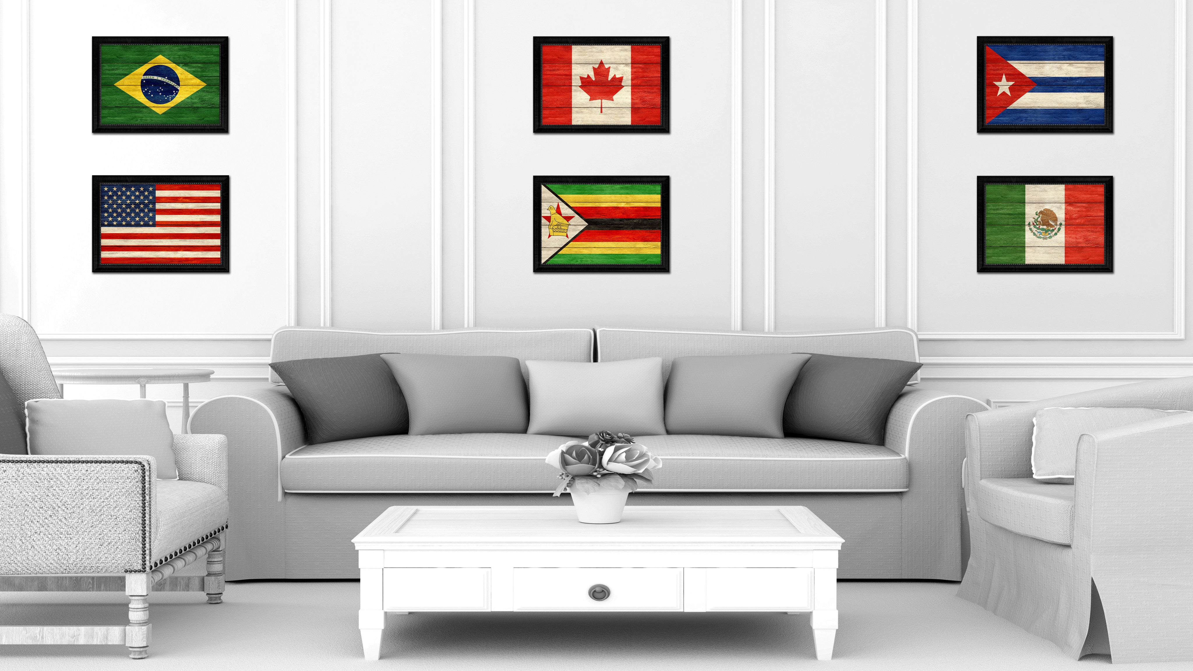 Zimbabwe Country Flag Texture Canvas Print With Black Picture Frame Home Decor Wall Art Decoration Collection Gift Ideas