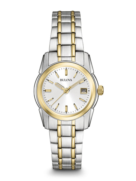Women's Gold Two-Tone Silver Dial Water Resistant Classic Watch ...