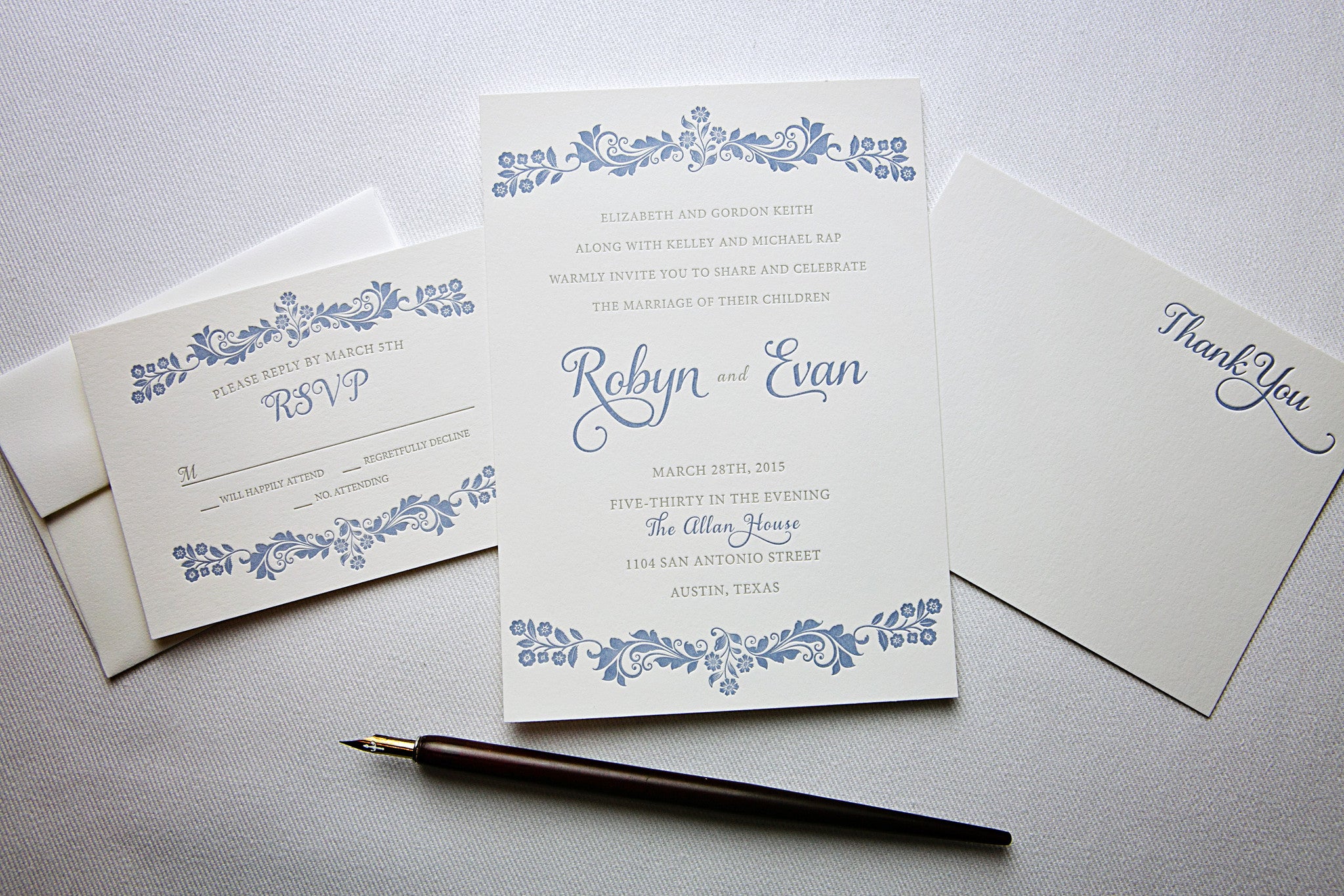 Custom Letterpress Wedding Invitations - Percolator Letterpress Co.