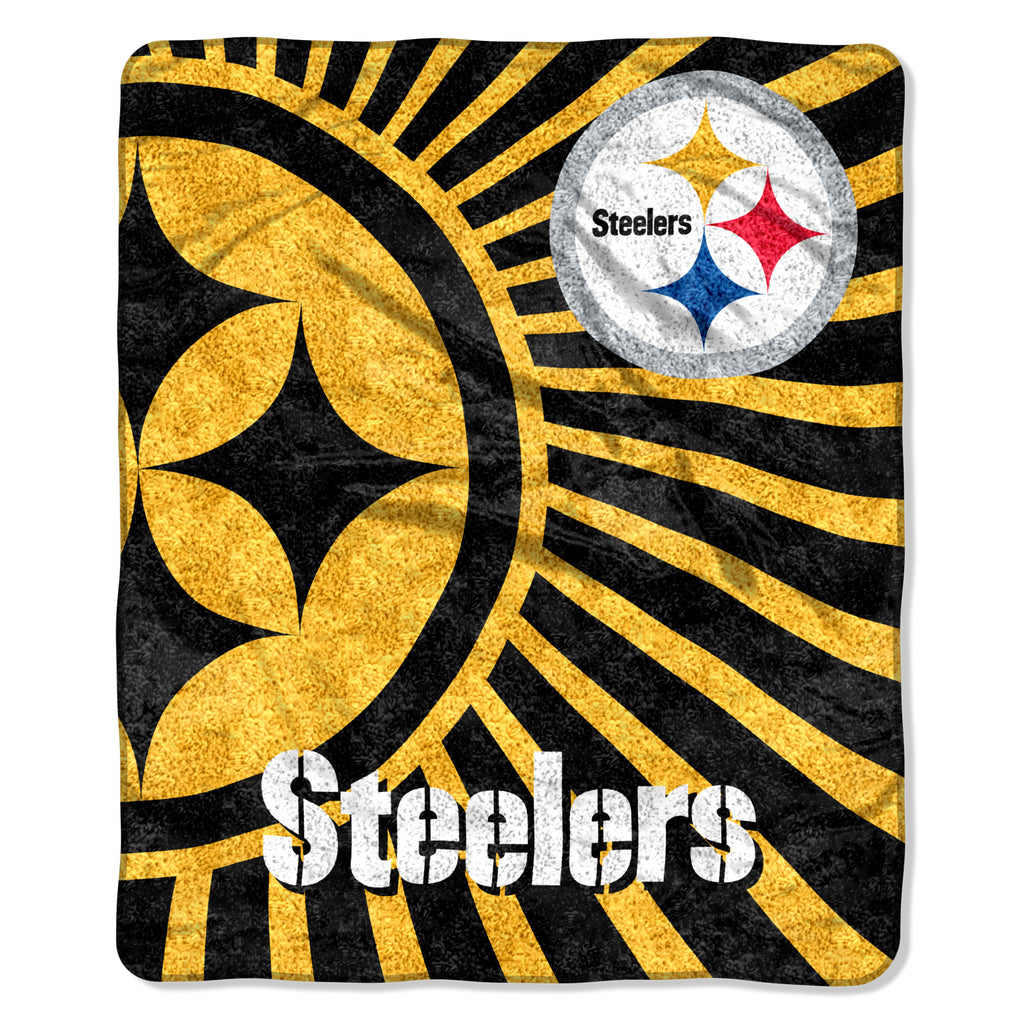 Pittsburgh Steelers Sherpa Strobe Design Blanket 50x60 Sports Addict