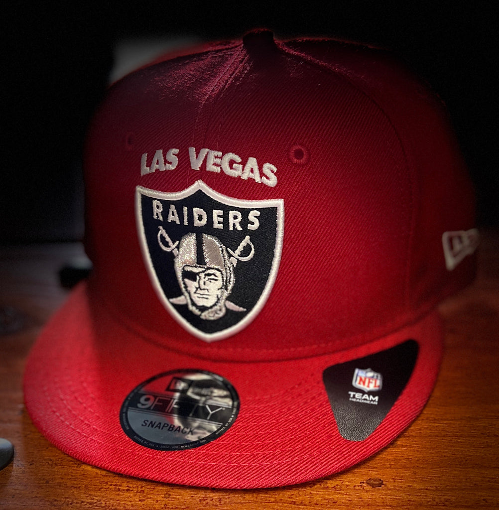 Las Vegas Raiders New Era Red Shield Snapback Cap Sports Addict