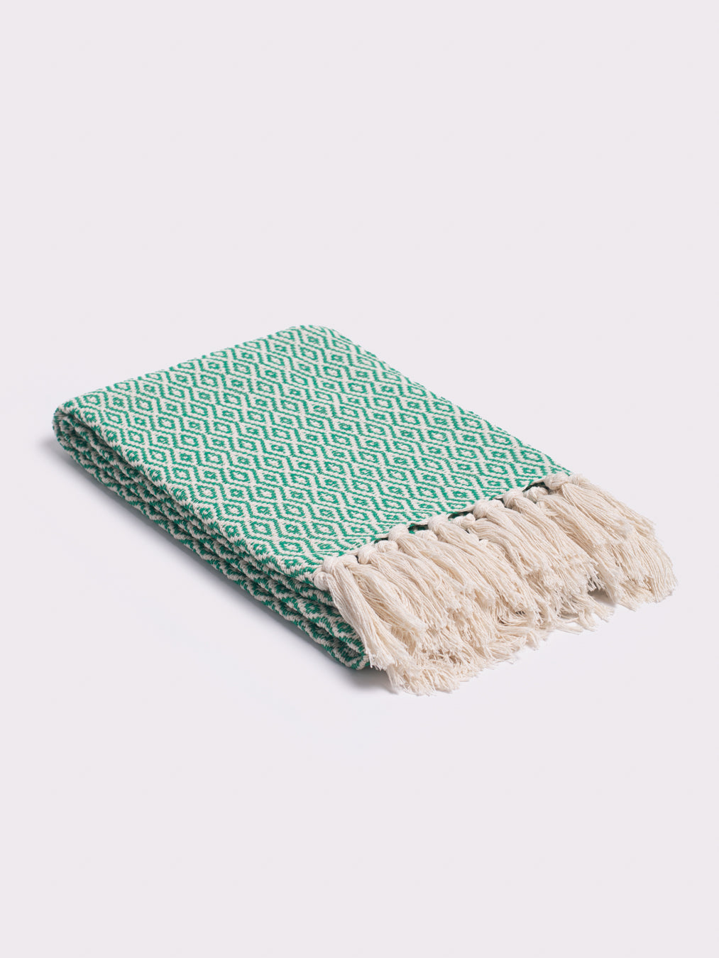 Patterned Cotton Blanket - Green – Assucena Store