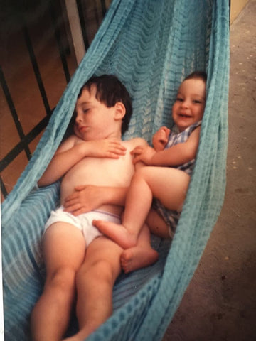 Brothers in a hammock