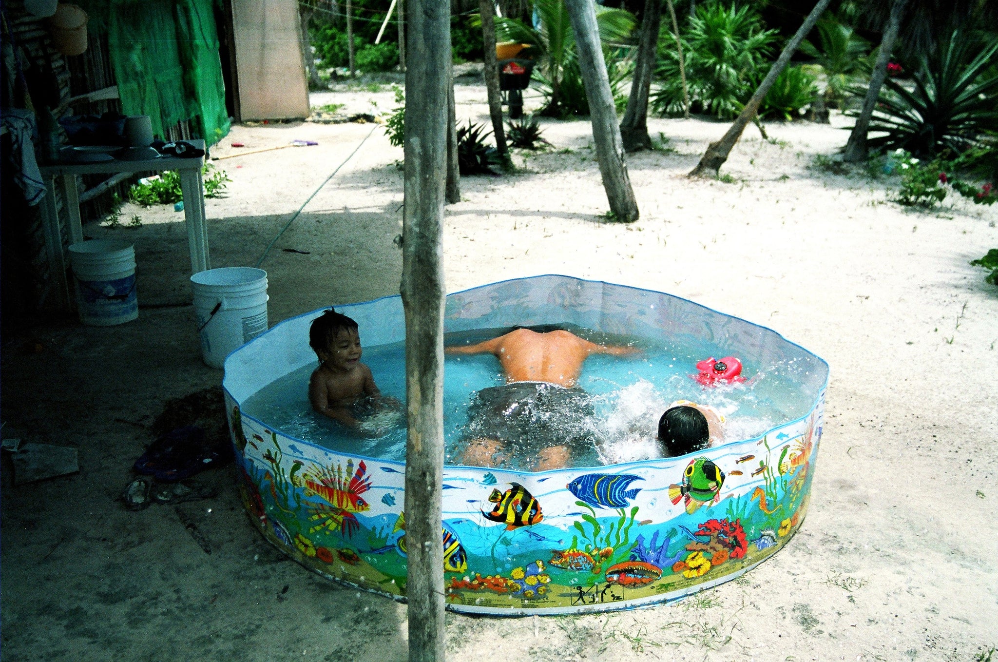 Cooling off in the summer heat in Punta Allen Quintana Roo Mexico 