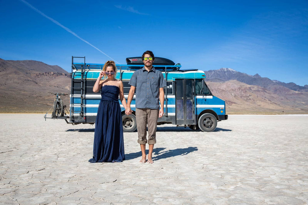 Nick and Jessica and their Blue bus adventure