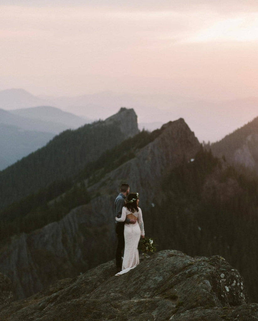 Katelynn and Ethan at the hunters vanlife married in the mountains