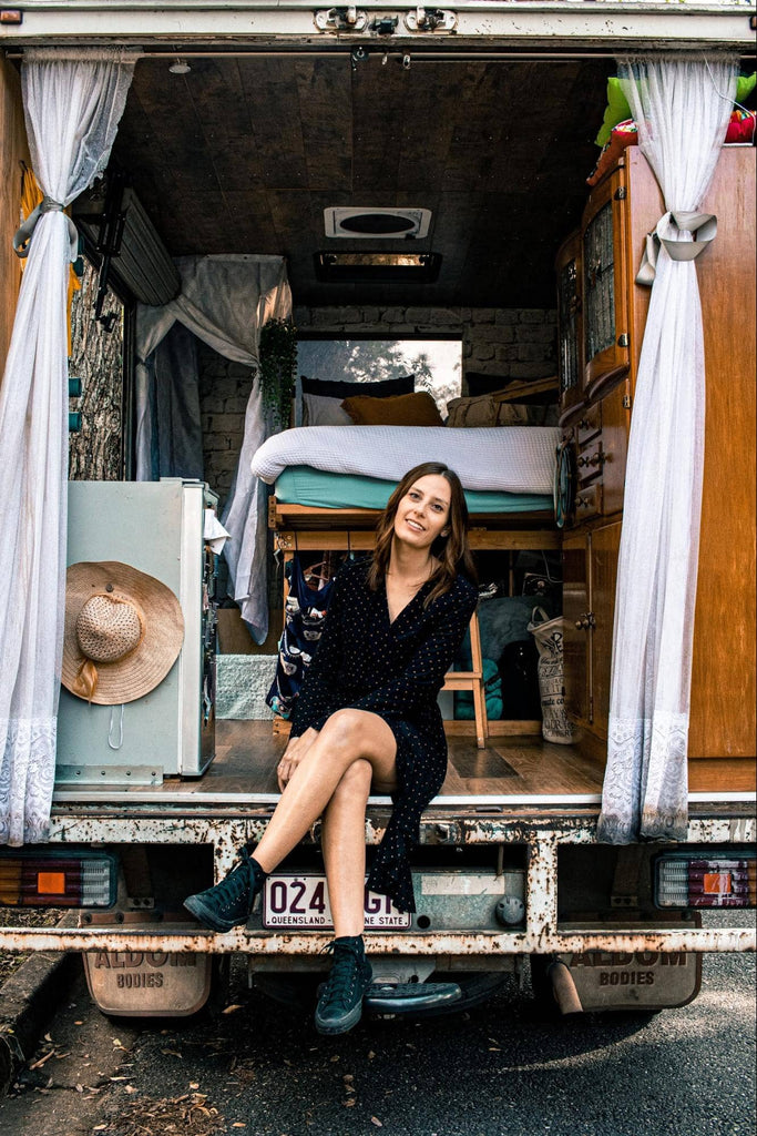 Chrissie Junge in her vanlife