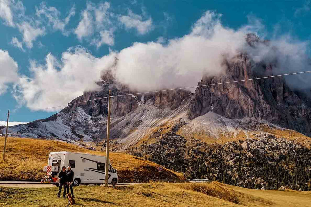 Kathryn Bird Motorhome in Italian Dolomites road trip