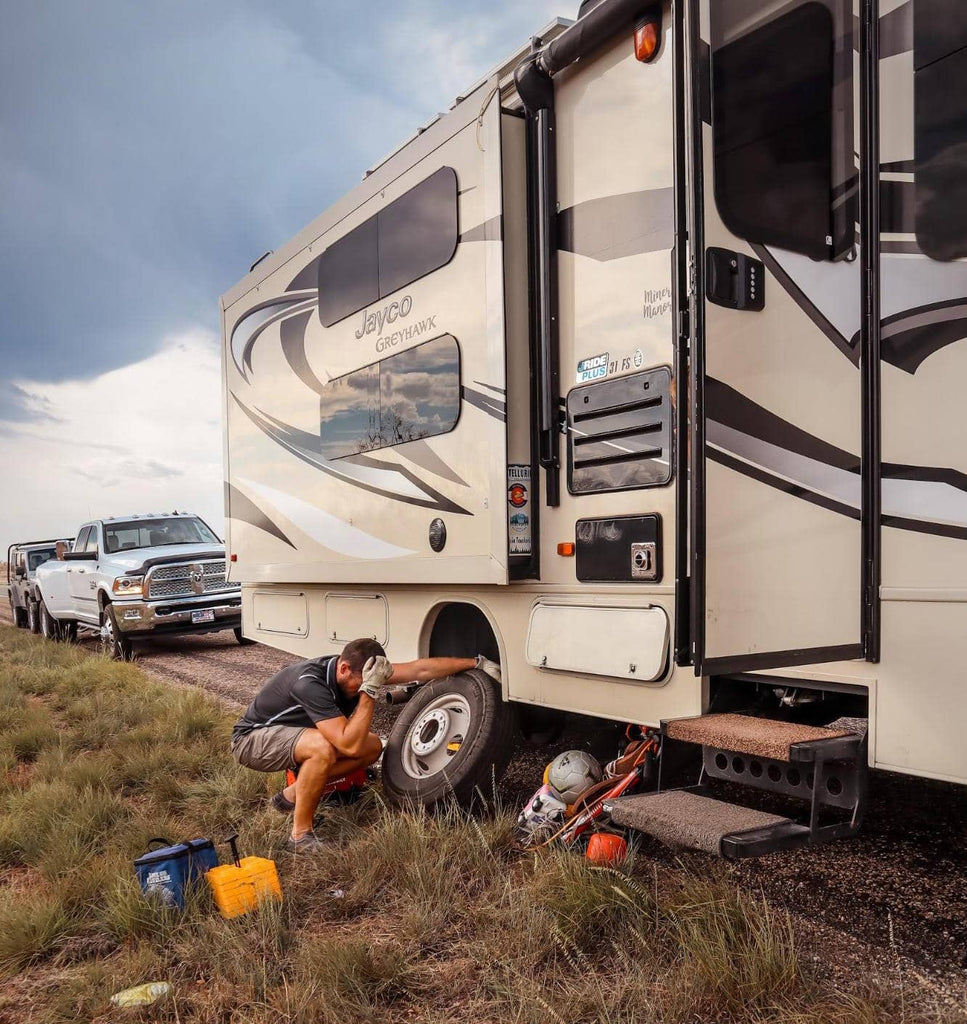 Changing RV tire The Marvelous Miners