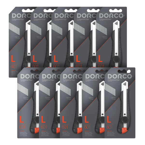 10 Pcs, DORCO Professional Quality Utility Box Cutter Knife S101 - Aut –  TheElixirUSA