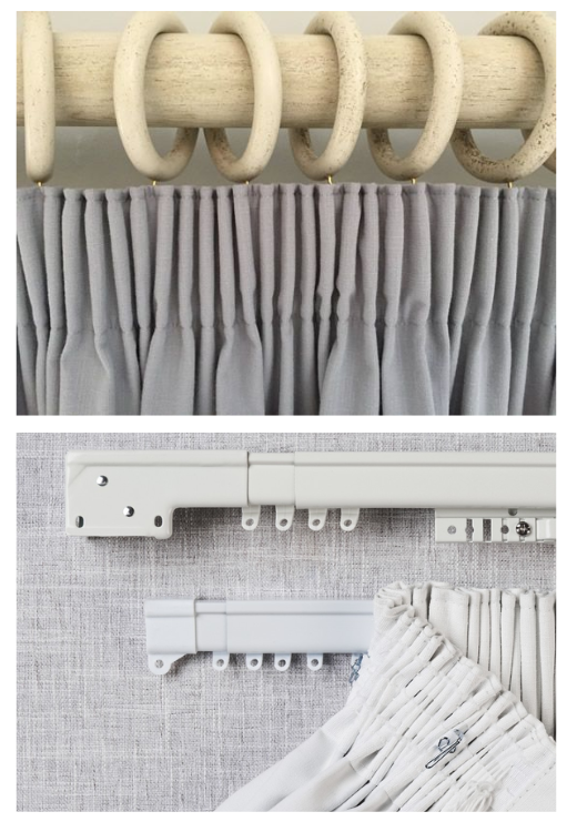 Hardware required to hang pencil pleat curtains