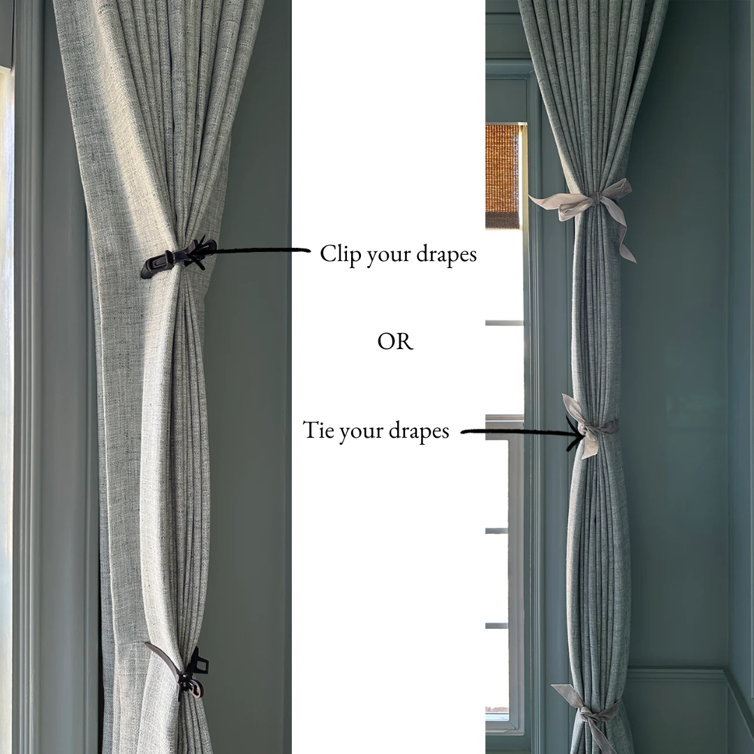 tie ribbons to train your curtains