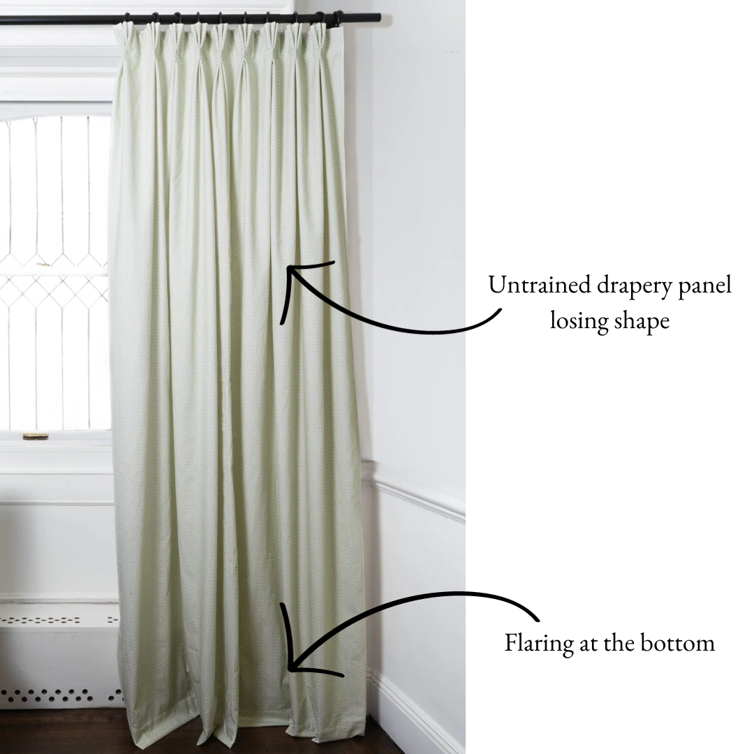 Curtains flaring at the bottom