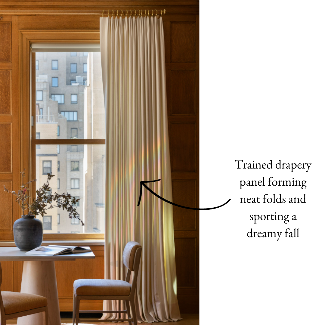 Trained curtains with neat pleats