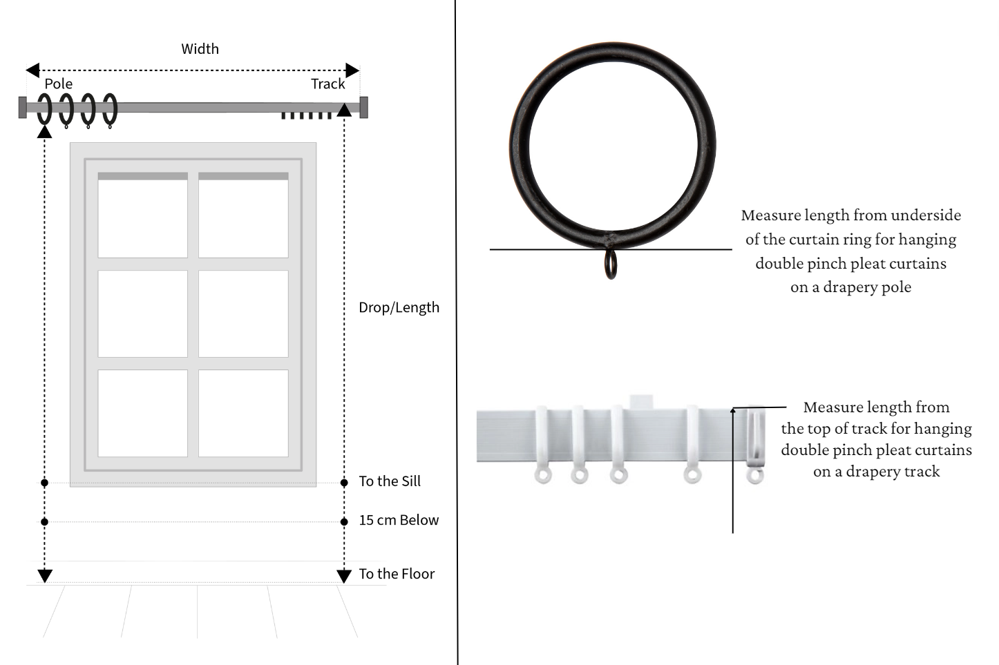 Double pinch pleat curtains