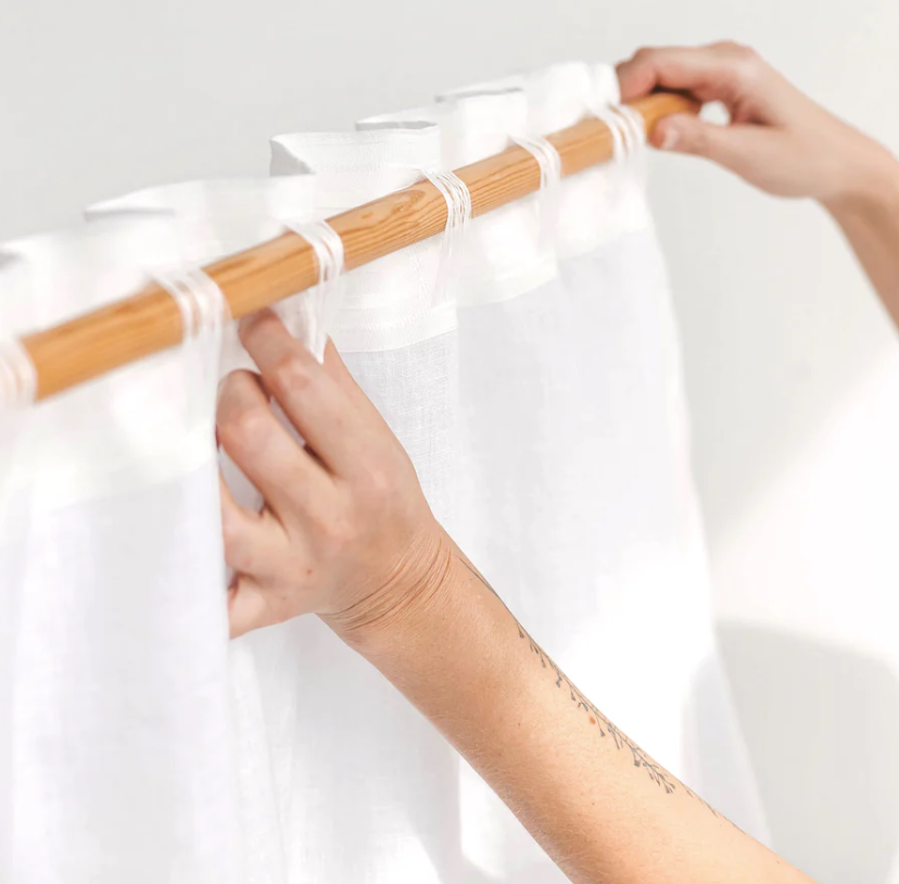 How to hang back tab curtains