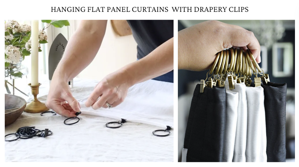 How hang curtains with drapery clips