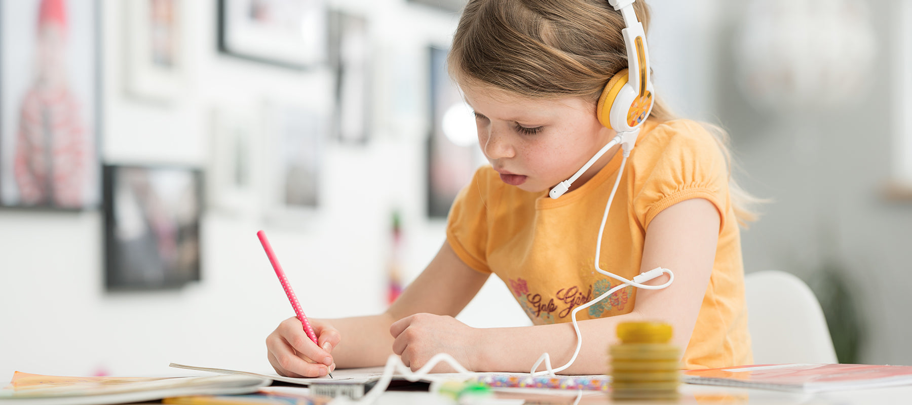 School headphones with mic, BuddyPhones School+ kids headphones