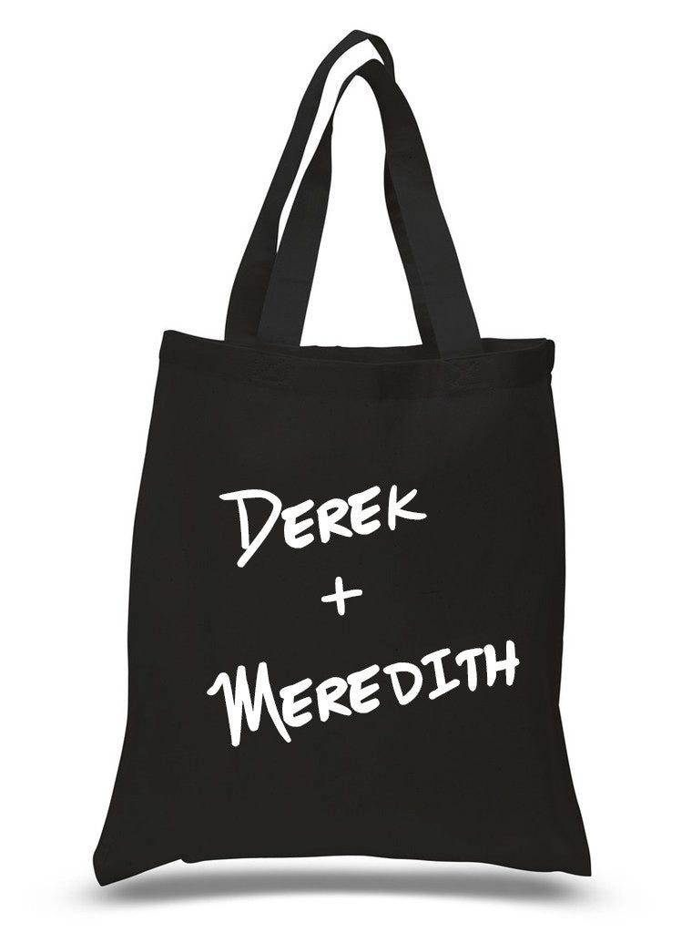 Grey's Anatomy "Derek + Meredith" 100% Cotton Tote Bag