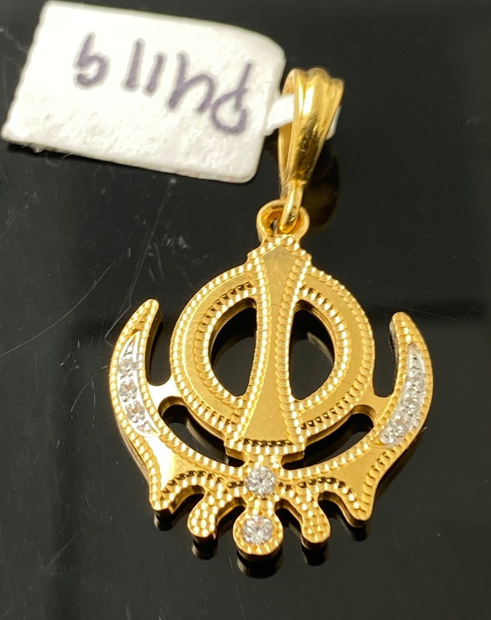 gold khanda locket