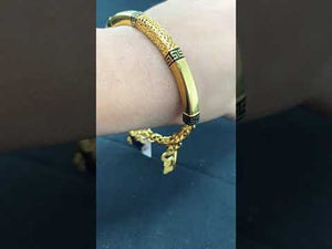 21k Solid Gold Bangle With Charms B813