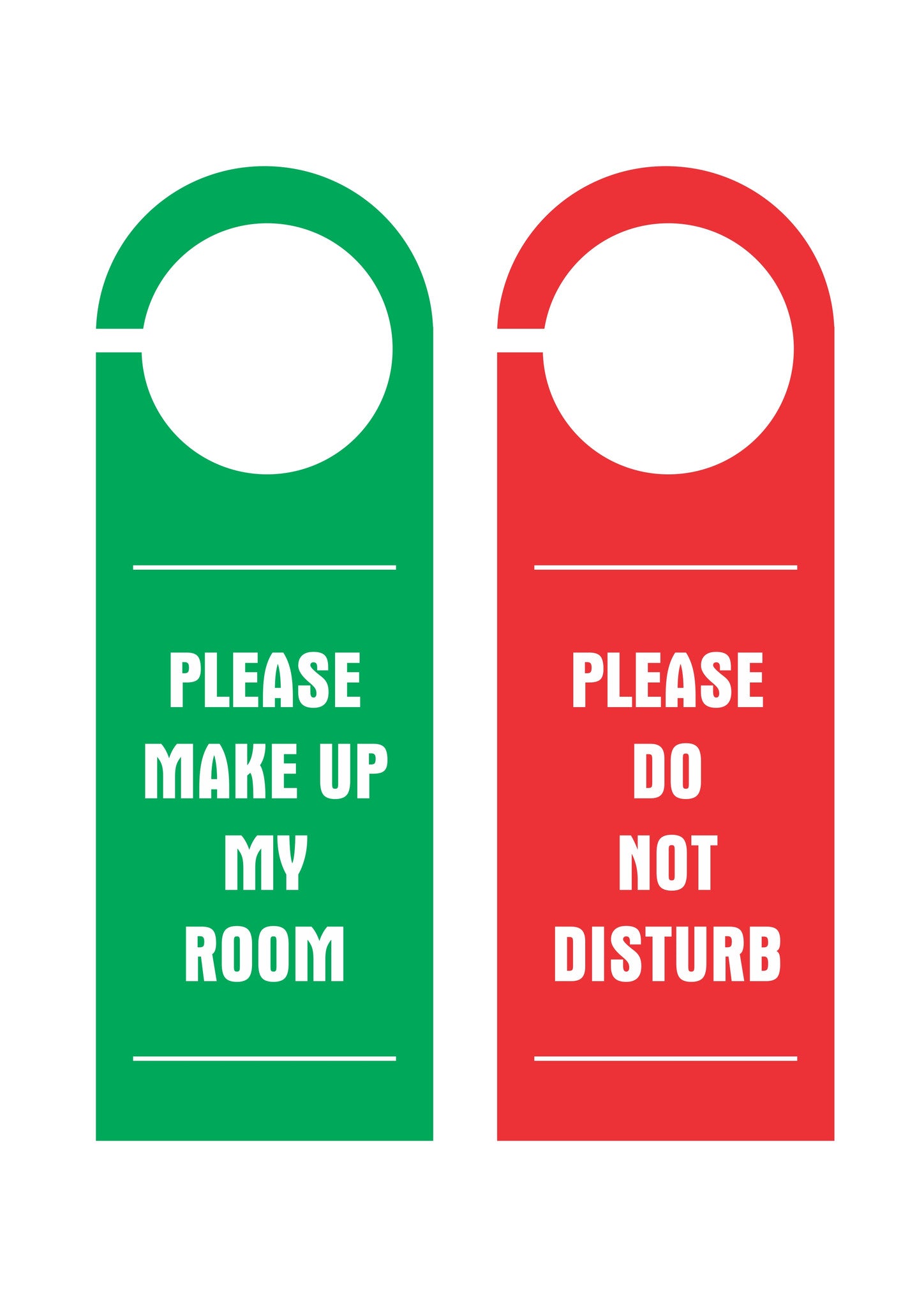 Red Do Not Disturb Green Please Make Up The Room Card