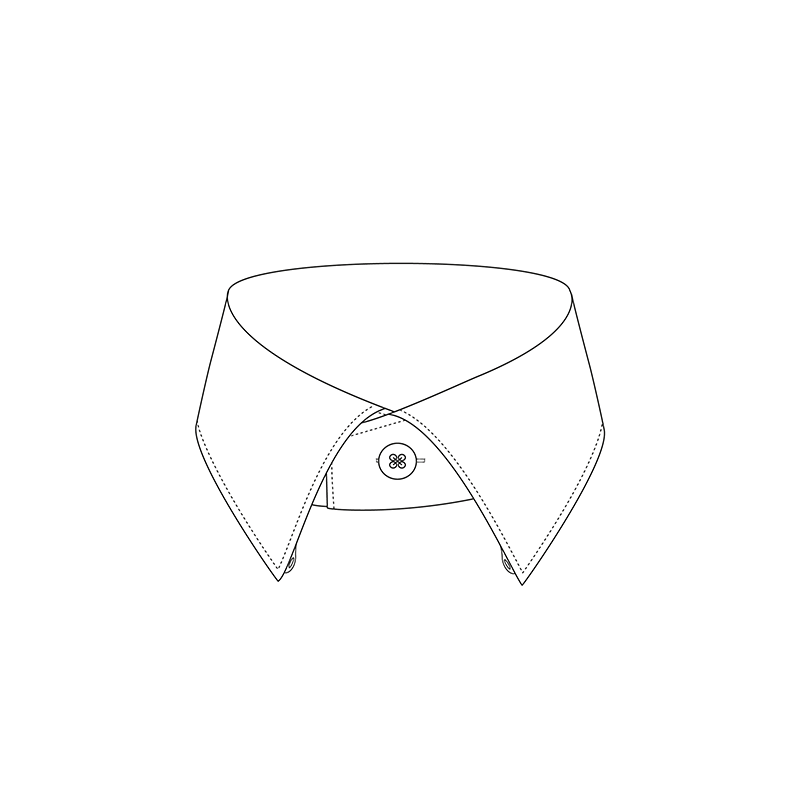 Hidden button down shallow 2606 7cm shirt collar